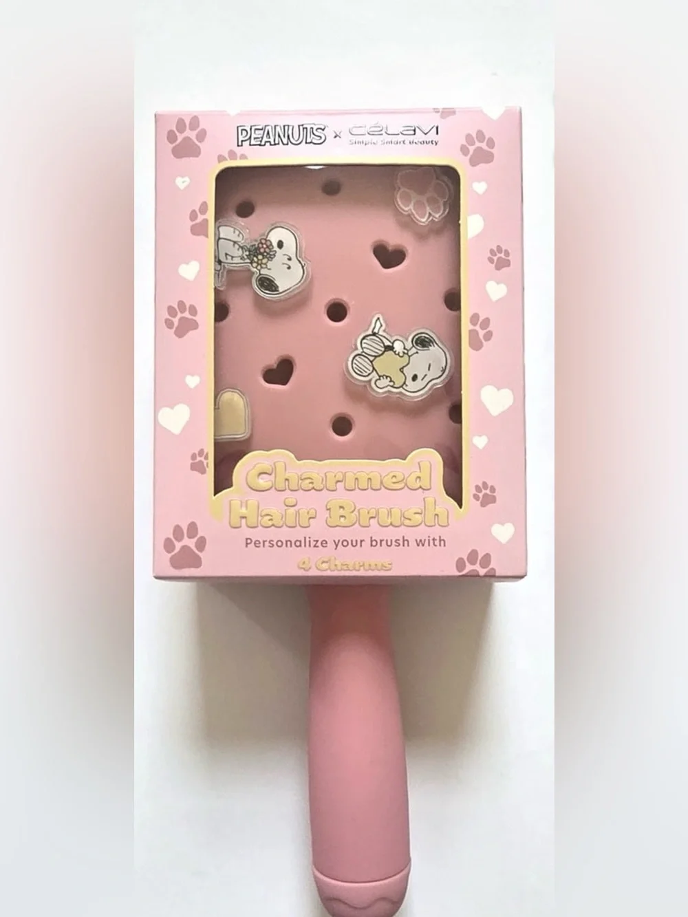 Peanuts Snoopy Removeable Charms + Detachable Hair Brush Cleaner